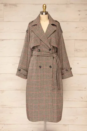 Khujand | Houndstooth Trench Coat