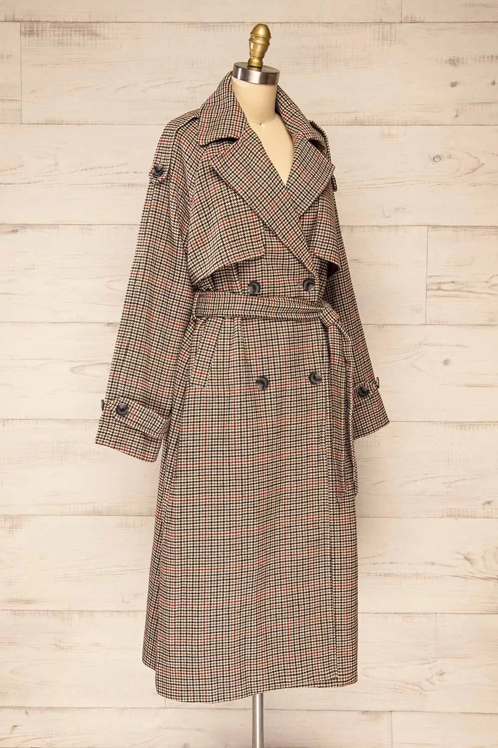 Khujand | Houndstooth Trench Coat