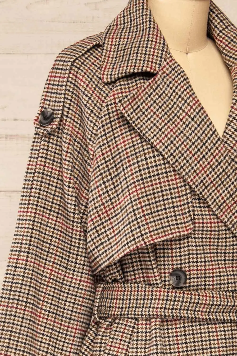 Khujand | Houndstooth Trench Coat