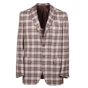 Kiton Layered Check Cashmere-Linen-Silk Sport Coat