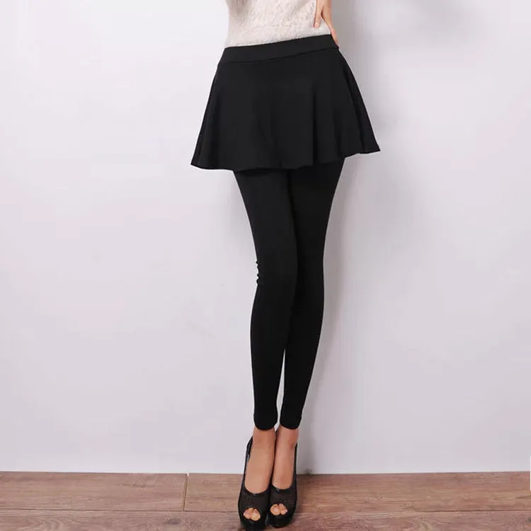 Korean Culottes False Two-Piece Flare Skirts Pleated Leggings Skorts