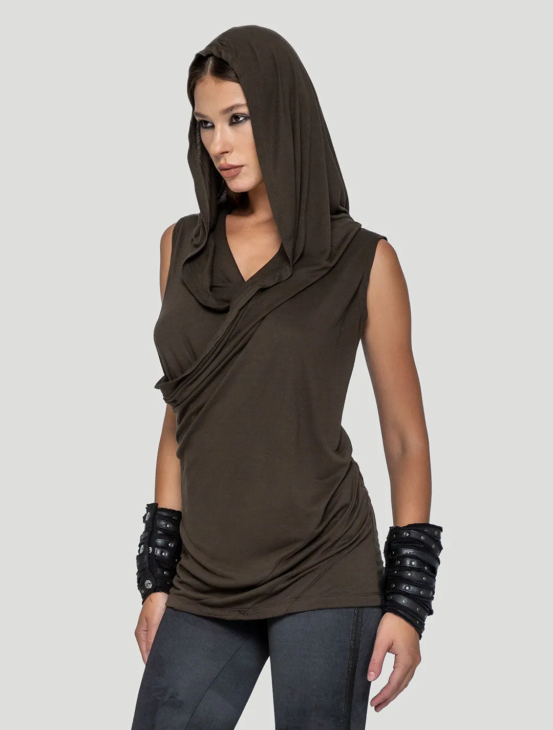 Kuan Unisex Hooded Wrap Top