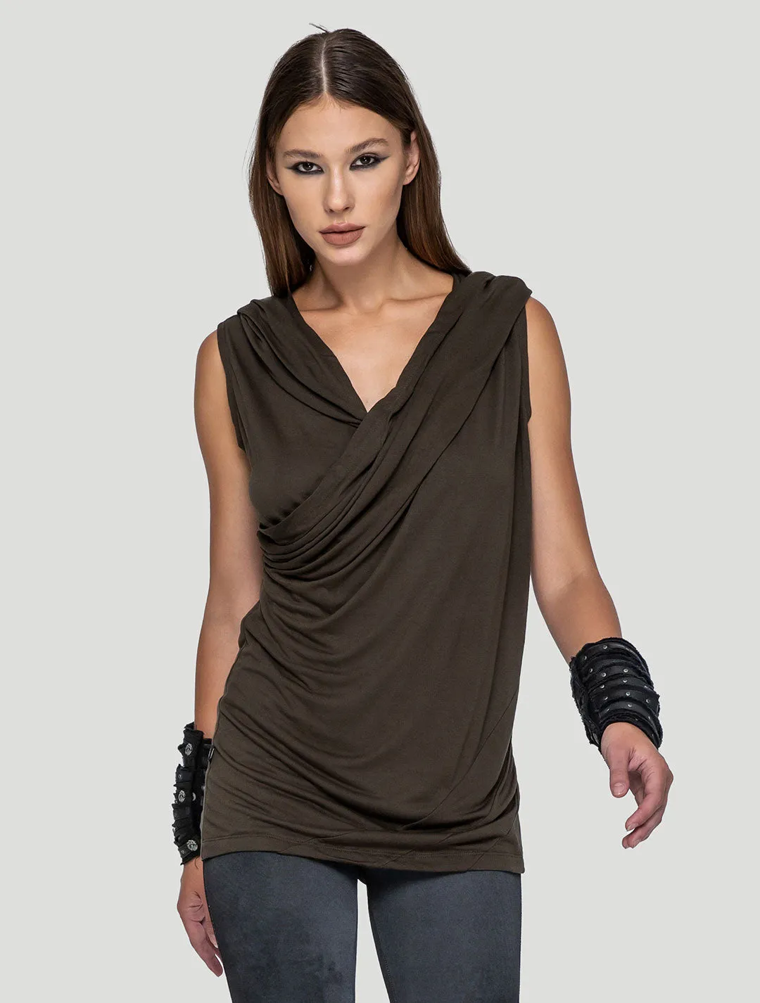 Kuan Unisex Hooded Wrap Top