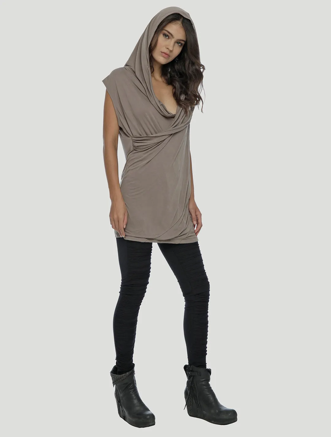 Kuan Unisex Hooded Wrap Top