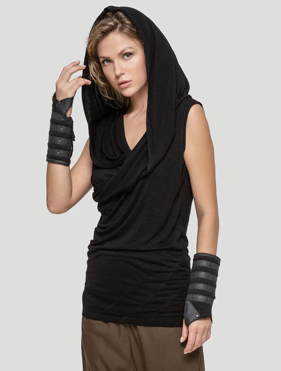 Kuan Unisex Hooded Wrap Top