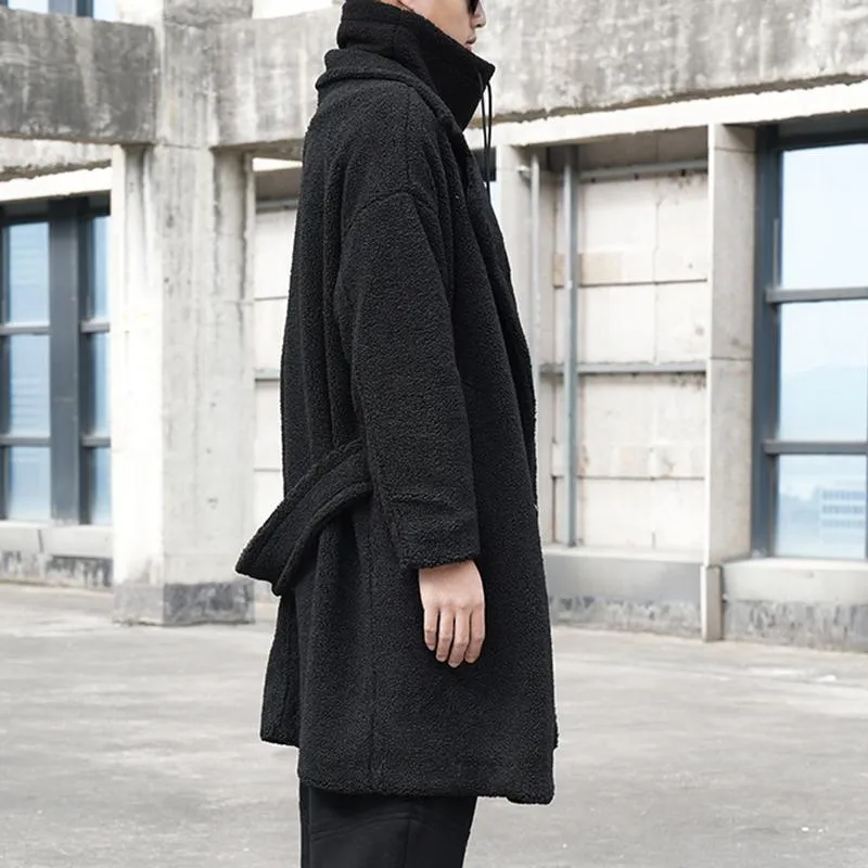 Lamb Wool Long Trench Coat