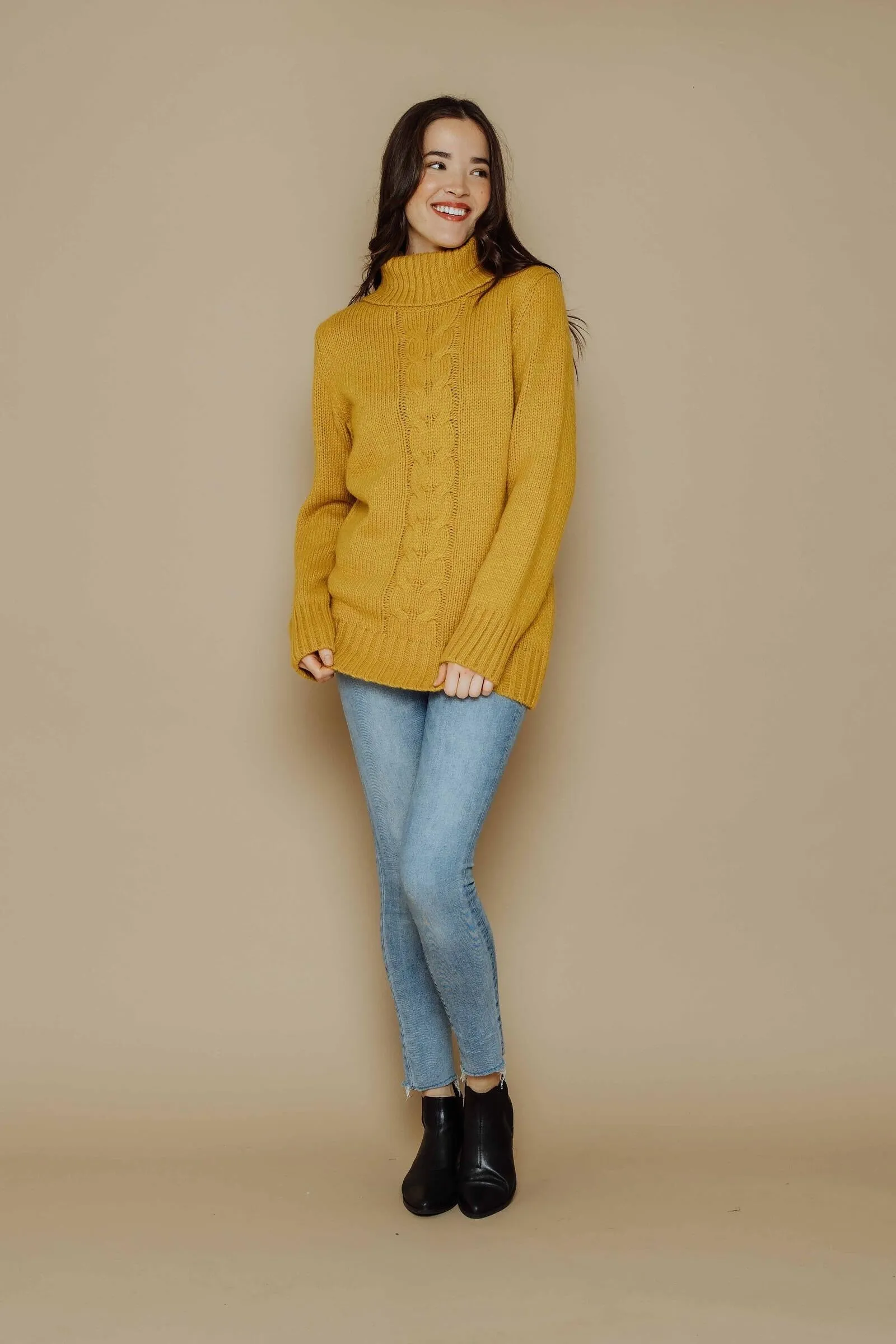 Laura Cabled Cowl Neck Tunic