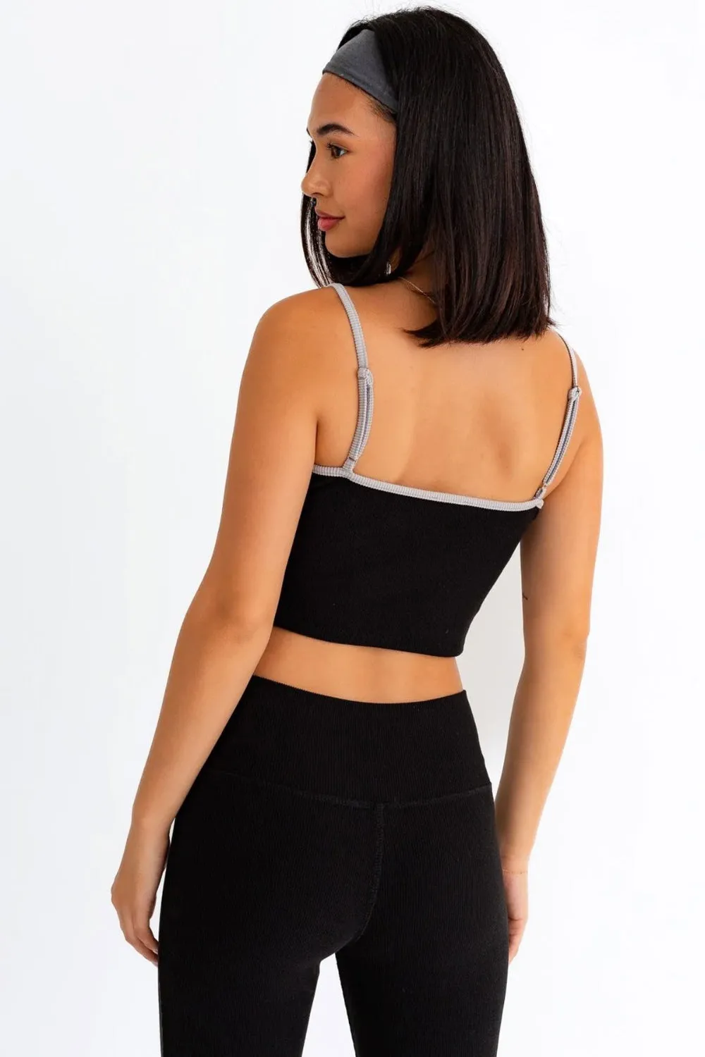 Le Lis Ribbed Crop Cami and High Waist Brushed Leggings Set