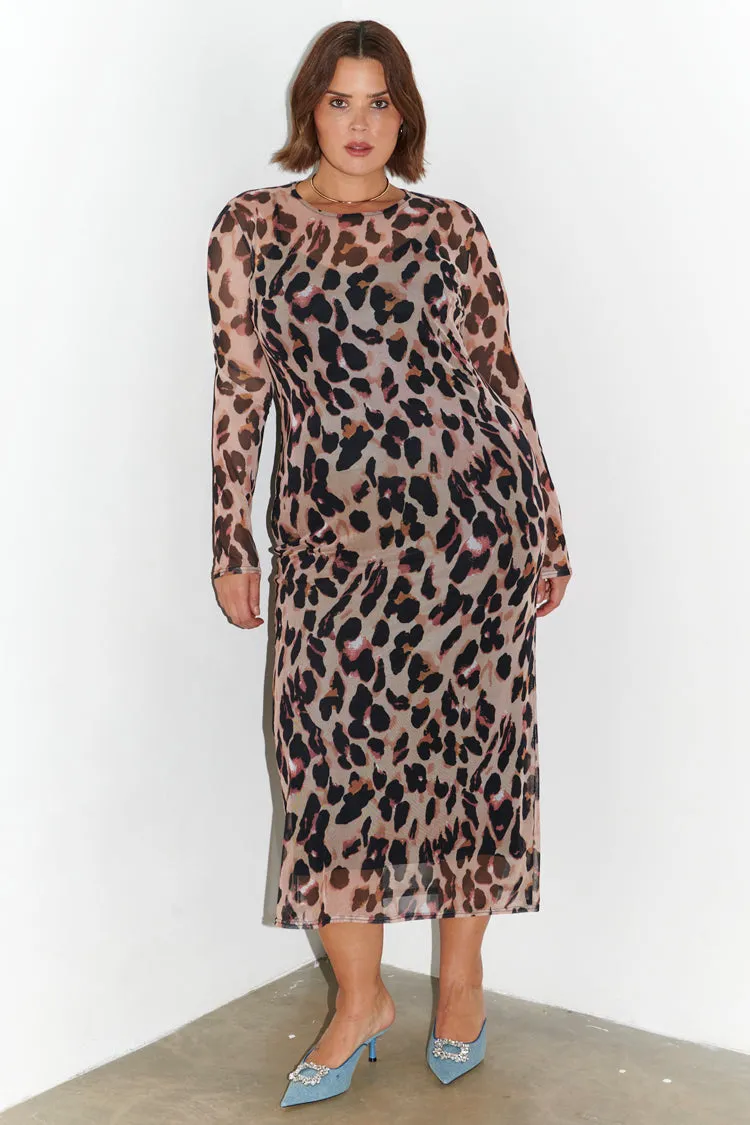 Leopard Mesh Dress