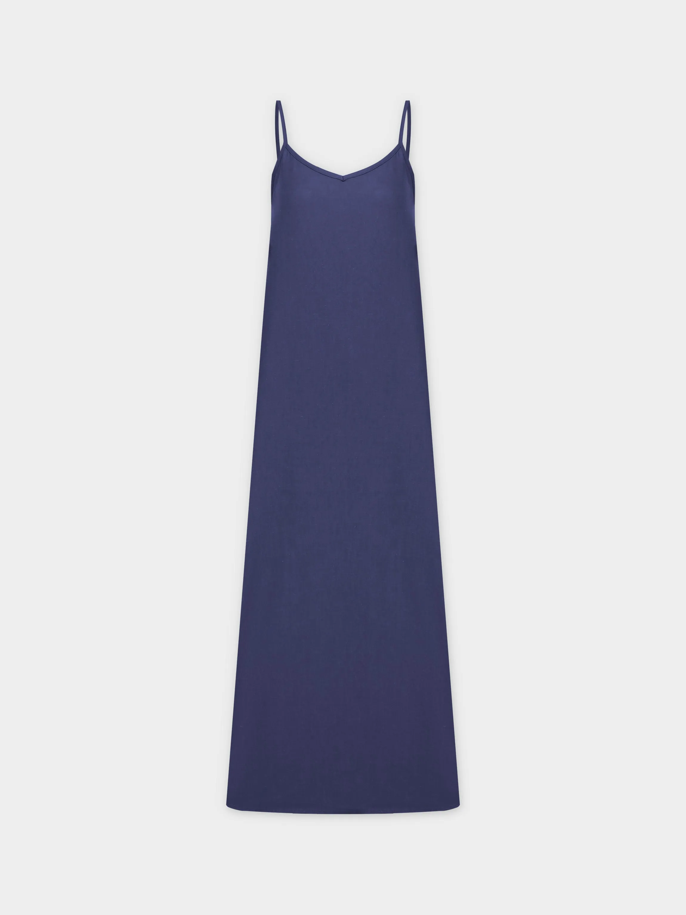 Linen Slip Dress-Navy