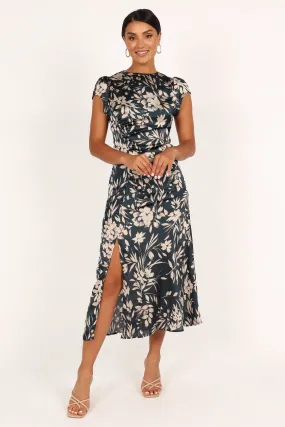 Lisbeth Midi Dress - Green Floral