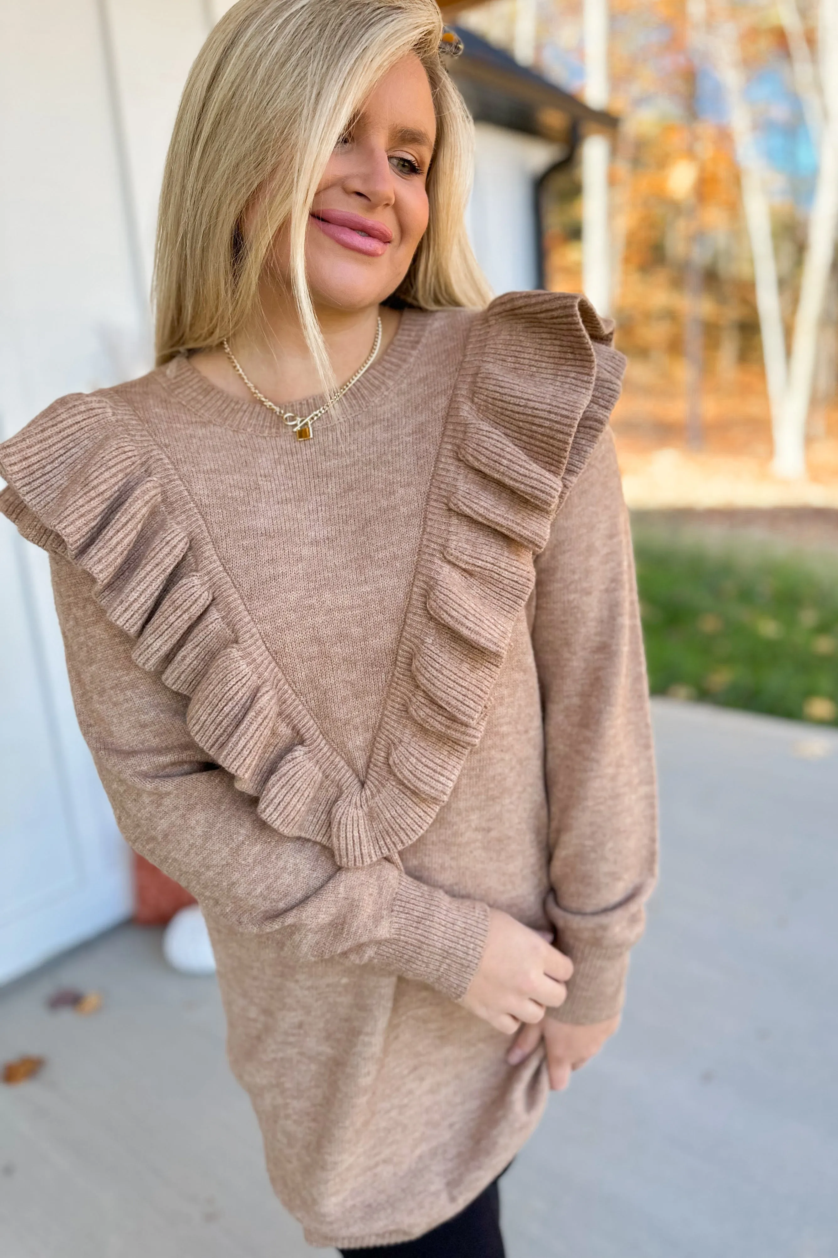 Logan Knit Ruffle Tunic Dress *FINAL SALE*