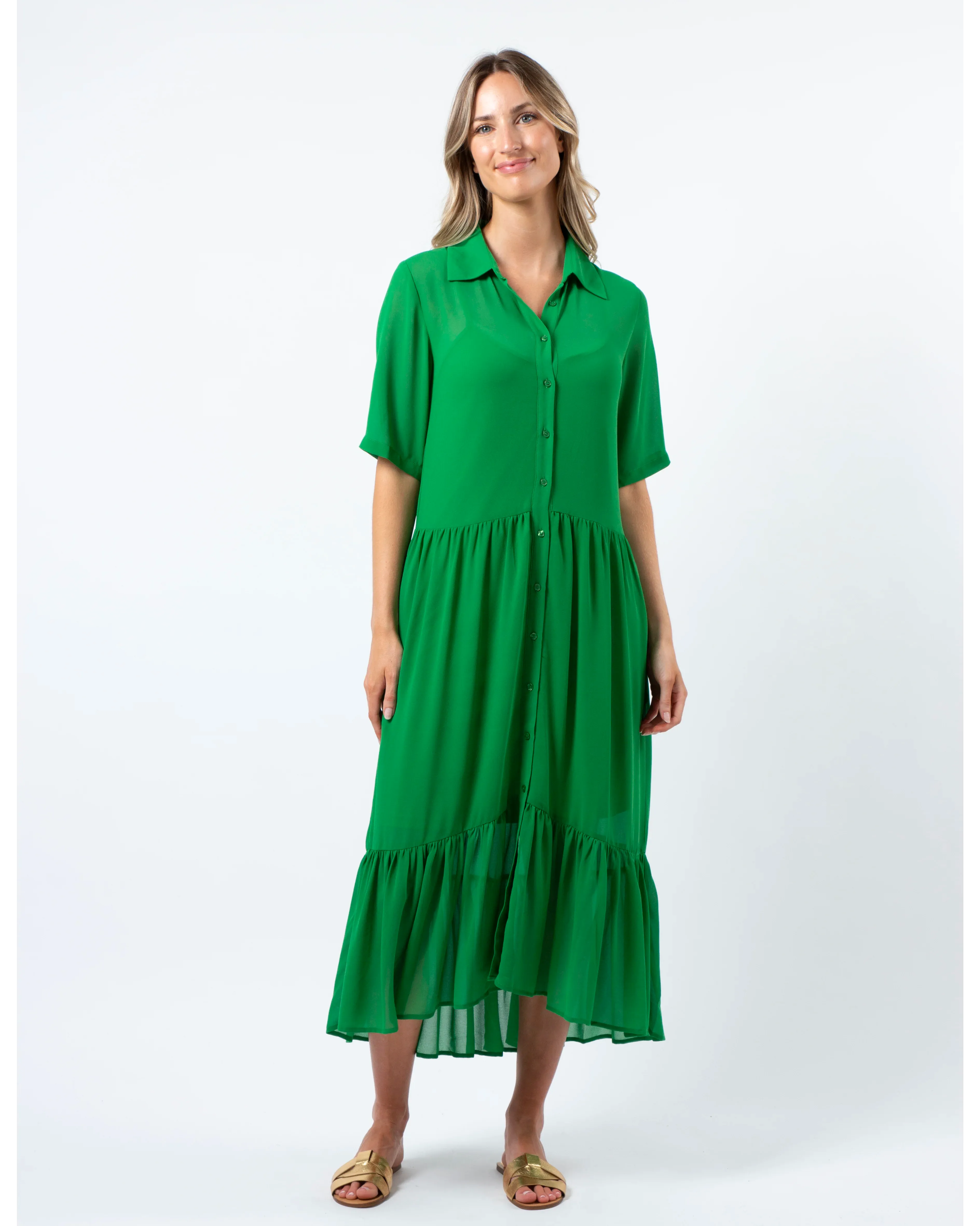 Macy Dress - Juniper Green