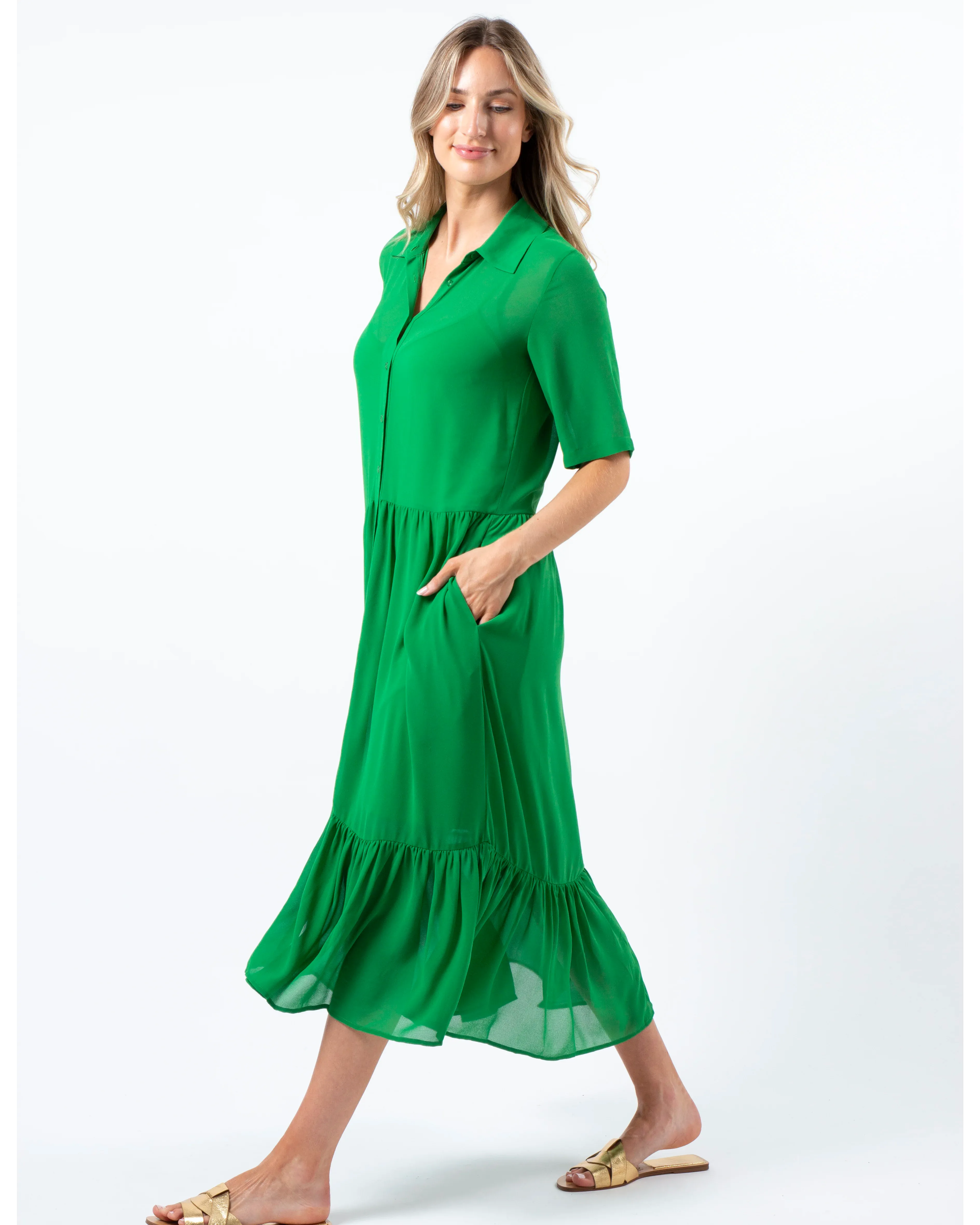 Macy Dress - Juniper Green