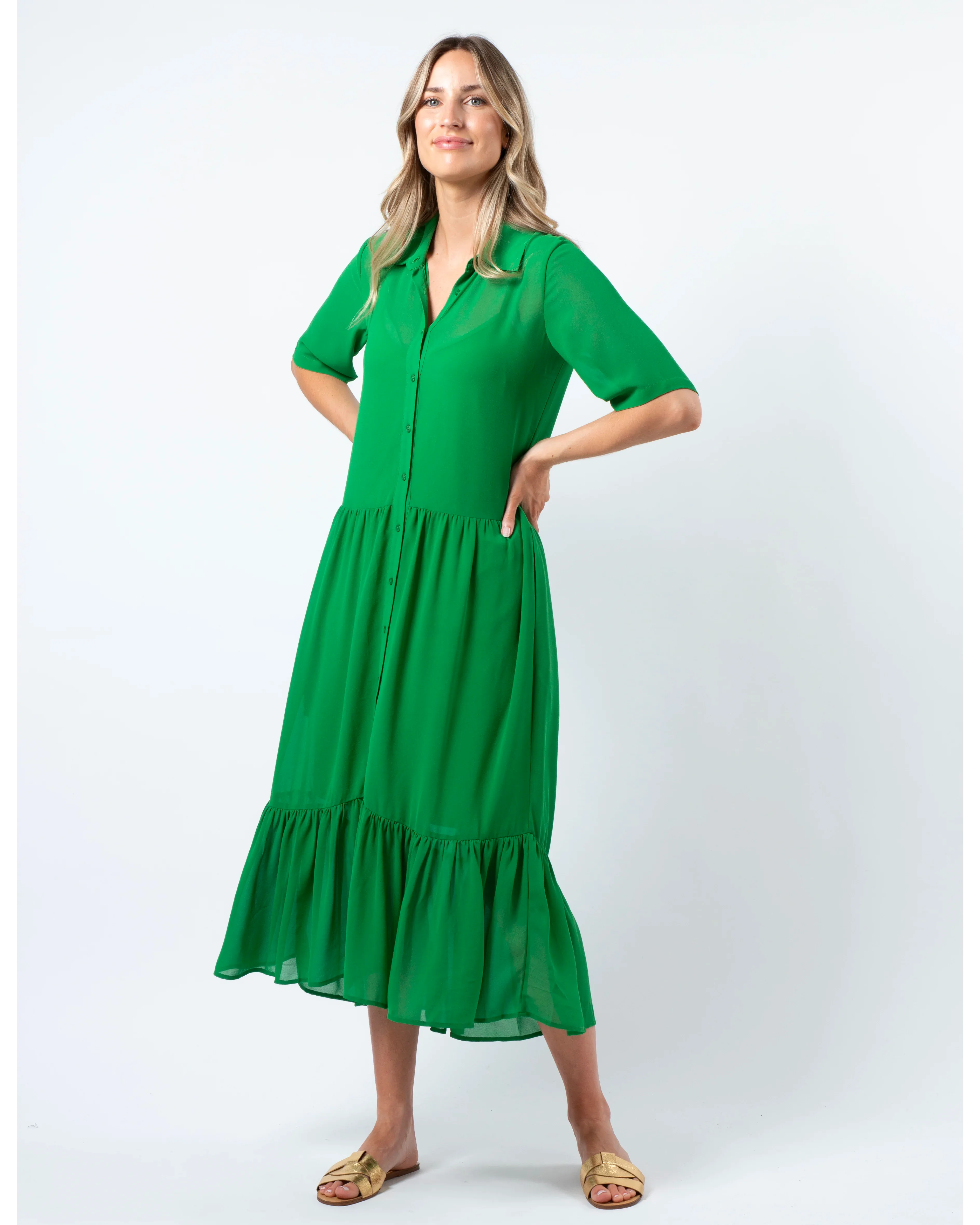 Macy Dress - Juniper Green