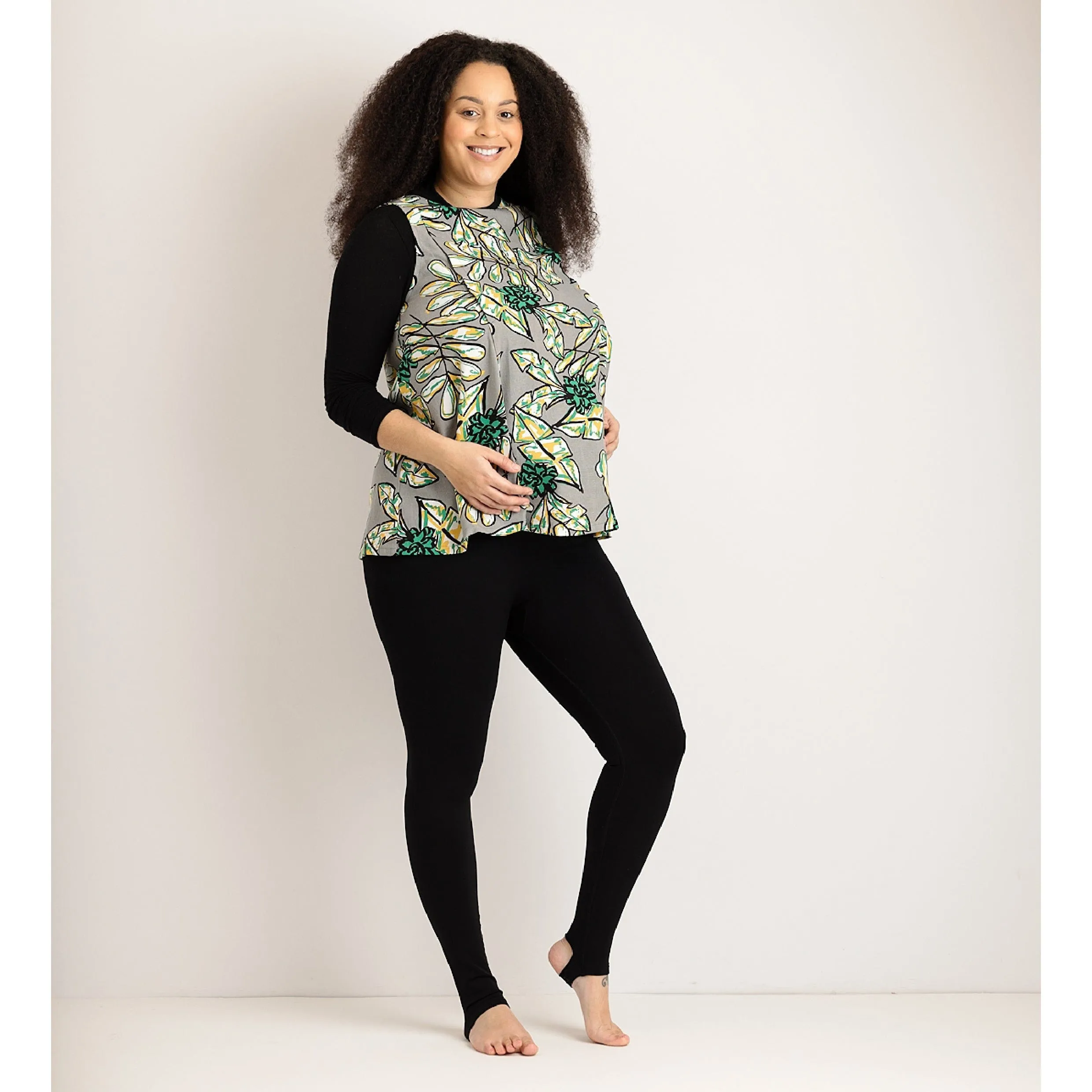 Maternity & Nursing Top - Poppy - Abstract Green