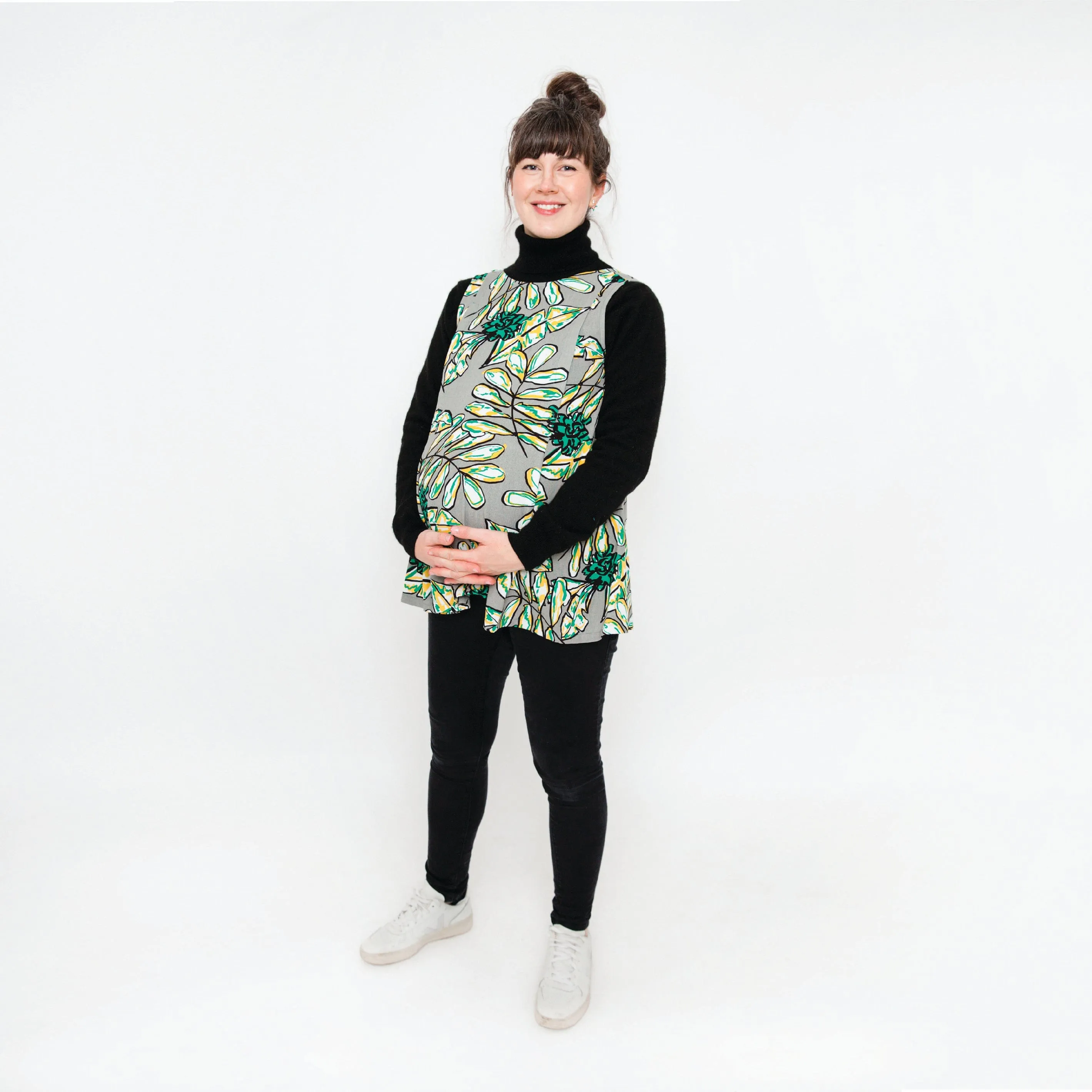 Maternity & Nursing Top - Poppy - Abstract Green