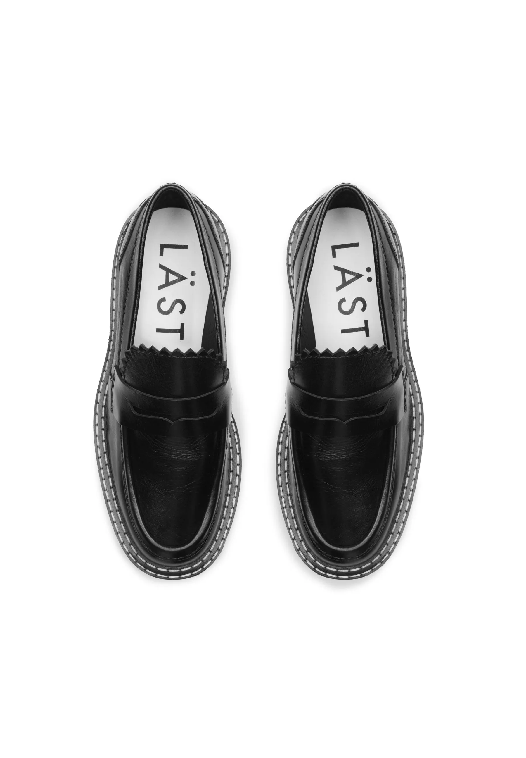 Matter Black Leather Loafers