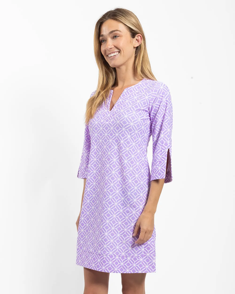 Megan Dress - Star Lattice Lilac