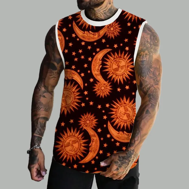 MEN'S BASIC PRINTED ROUND NECK VEST 61600182YM