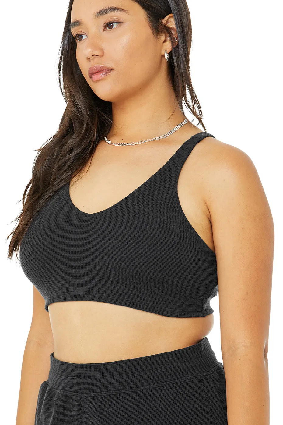 Micro Waffle Pleasant Bra - Black