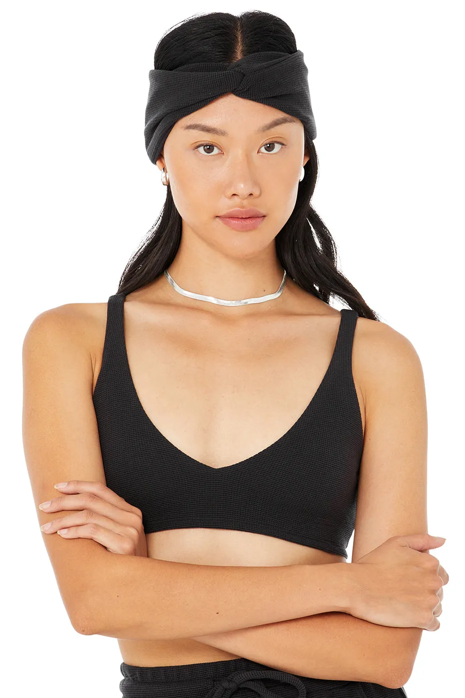 Micro Waffle Pleasant Bra - Black