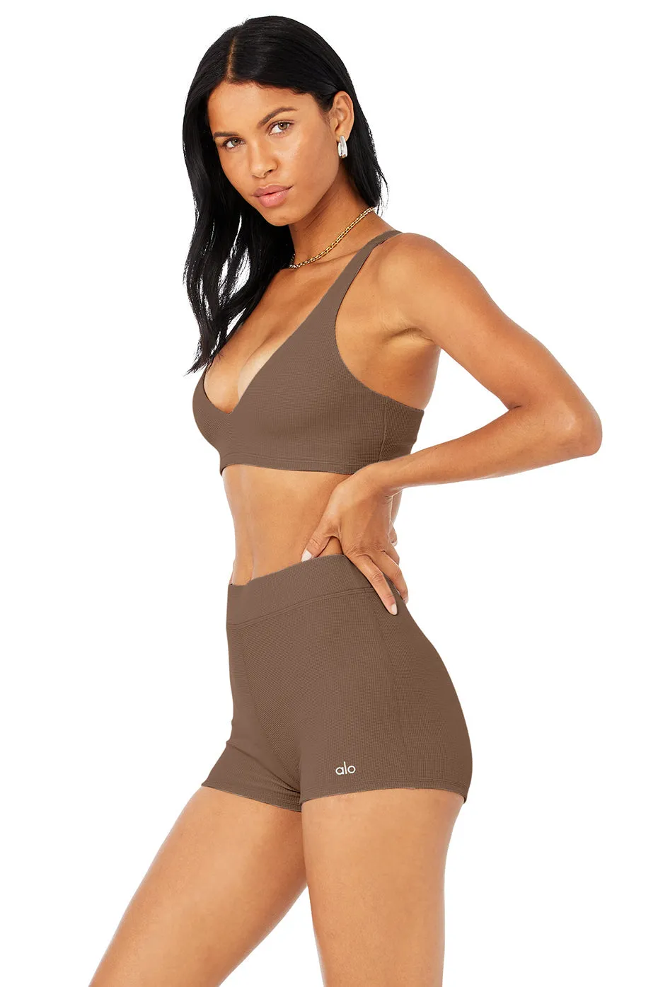 Micro Waffle Pleasant Bra - Hot Cocoa