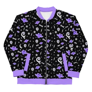 Milky Bat Night Black Unisex Bomber Jacket