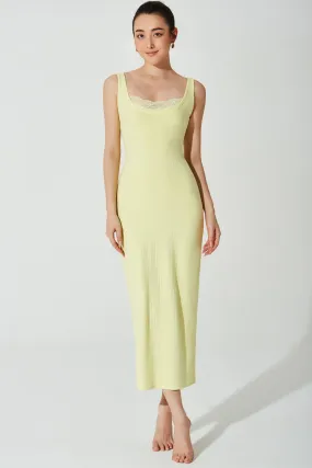 Mina Ribbed Dress - Lemon