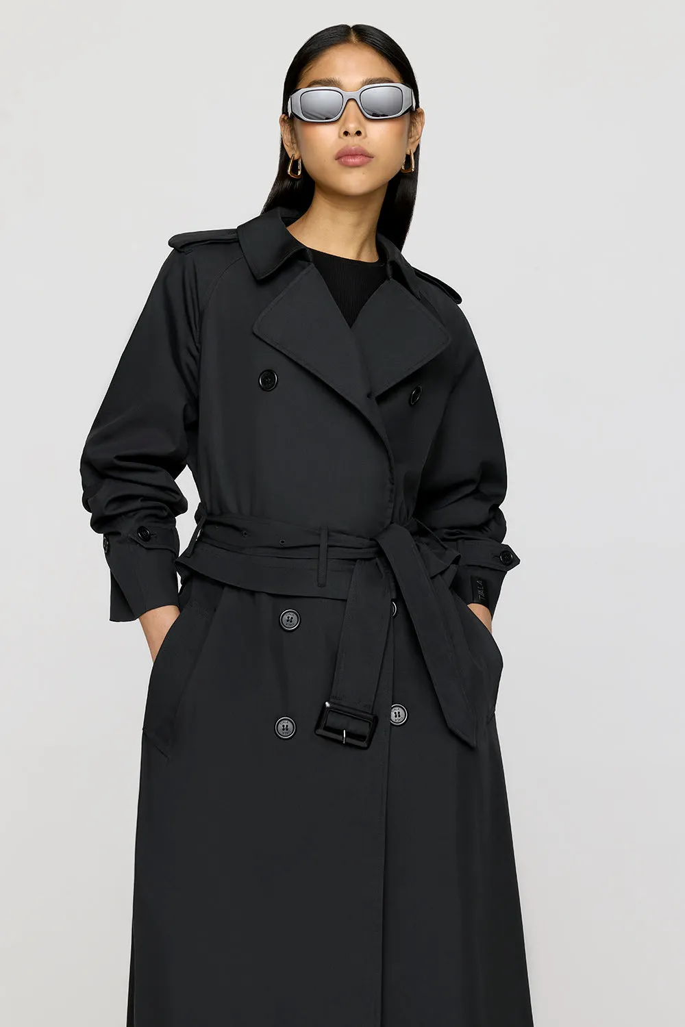 Multiway Belted Trench Coat - Black