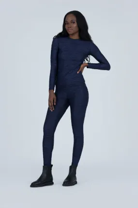 Navy Mystique Long Sleeve Conwave Knit Top