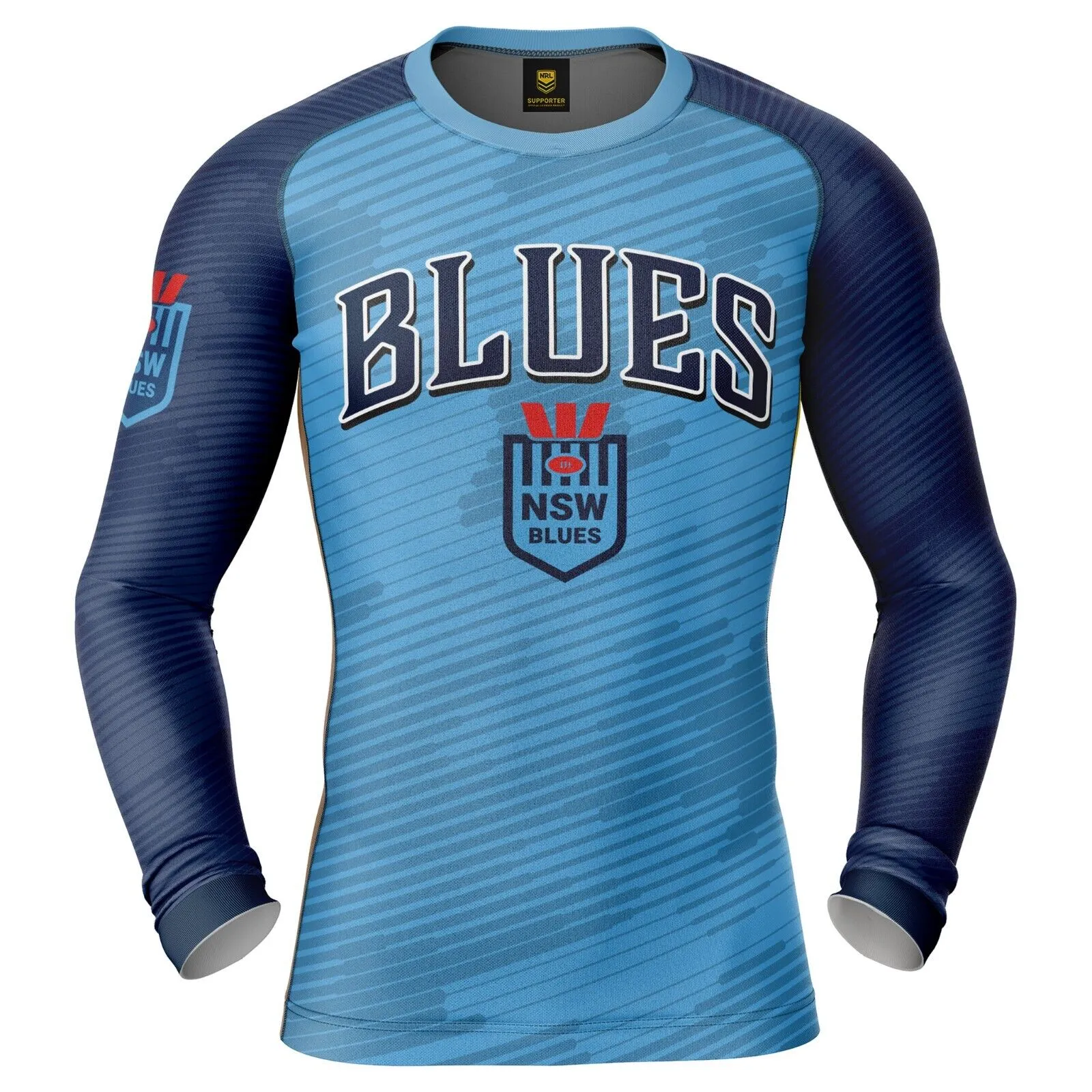 NRL Barrel Rash Vest - New South Wales Blues - UPV 50  - Sun Shirt - Adult - NSW