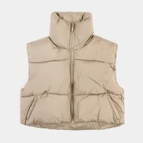 Nylon Puffer Womens Vest (Taupe)