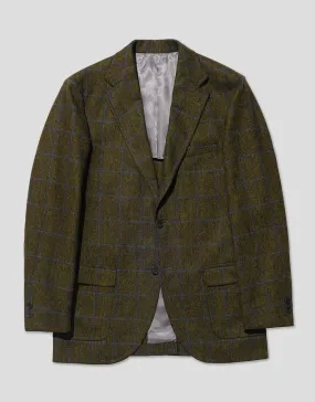 OLIVE DONEGAL WITH BLUE PANE SPORT COAT