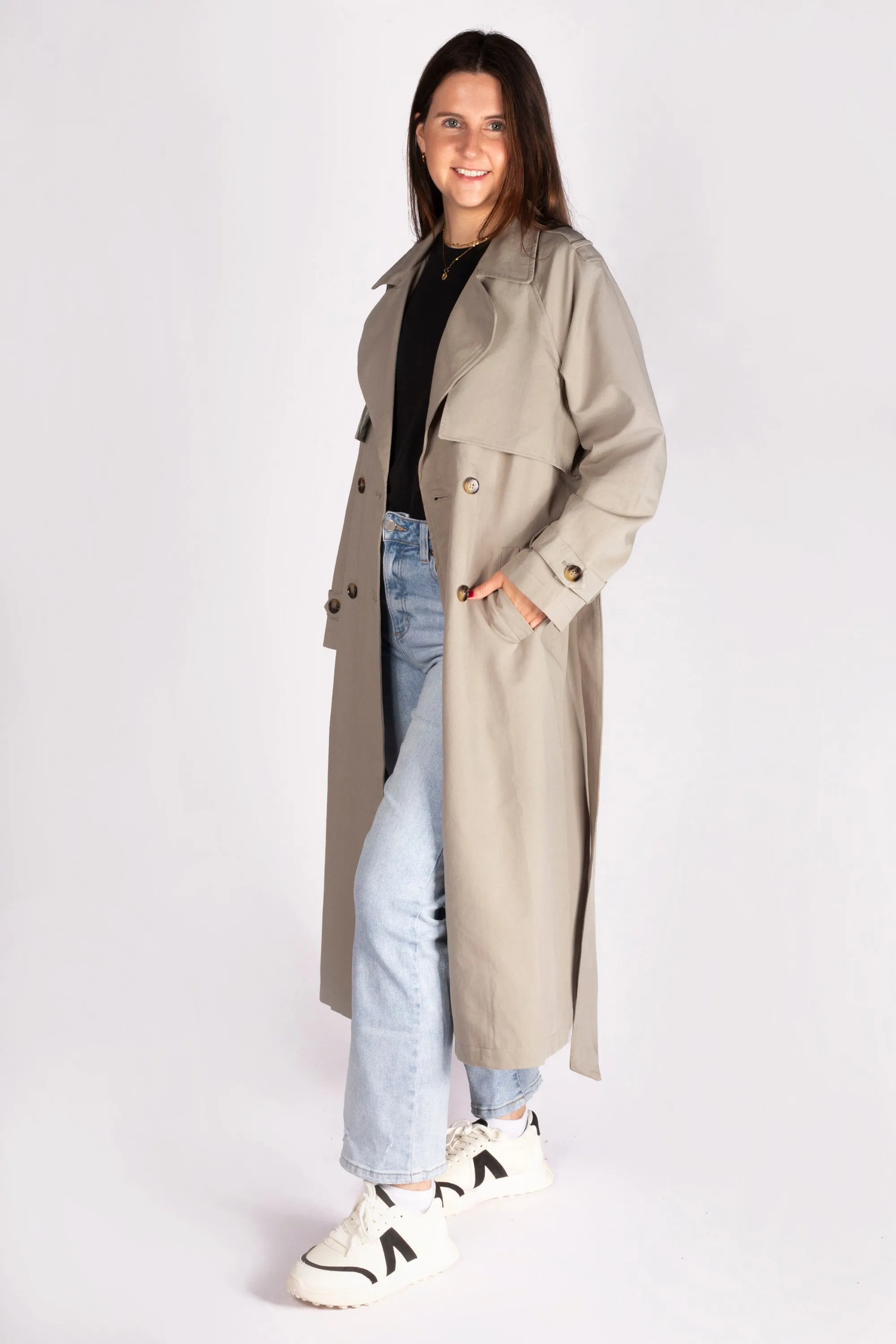 Olive Full Length Trench Coat - FINAL SALE