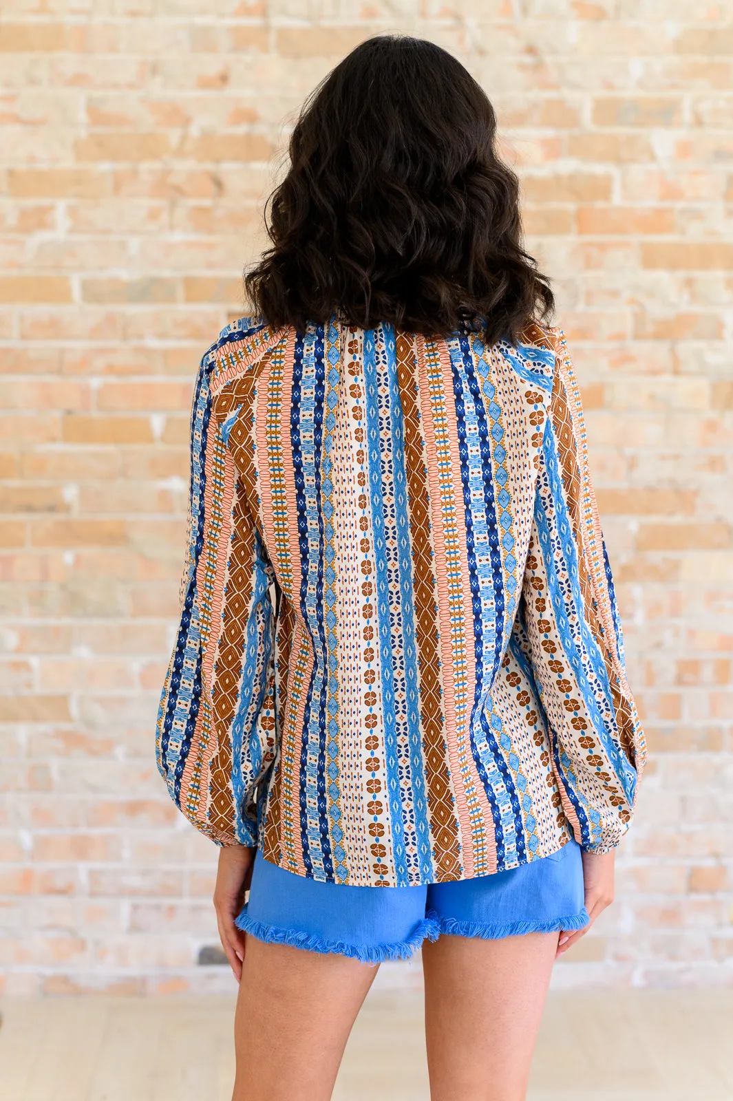 Open Sky Boho Tunic in Navy Mauve - 10/28