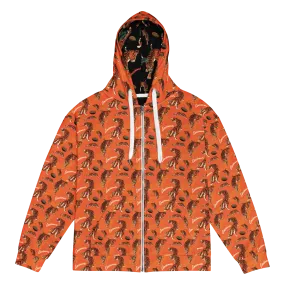 Orange Tiger Zip Up Hoodie