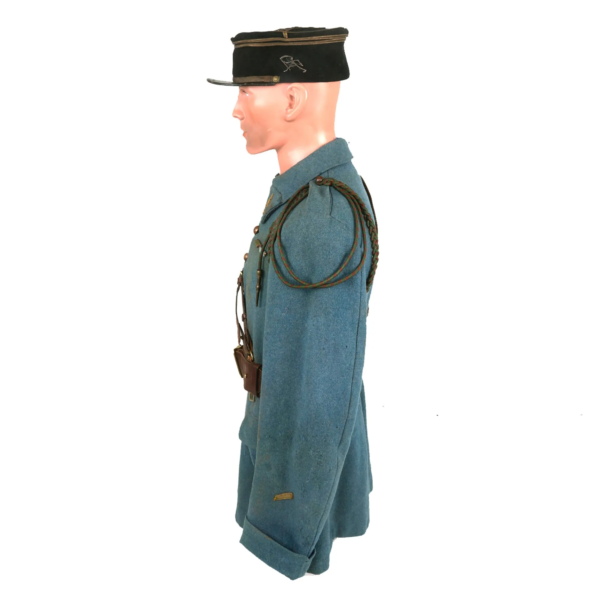 Original French WWI Escadrille SPA 94 Armée de l'Air French Air Service Pilot Officer’s Horizon Blue Uniform Set - Kepi with Grim Reaper Pin