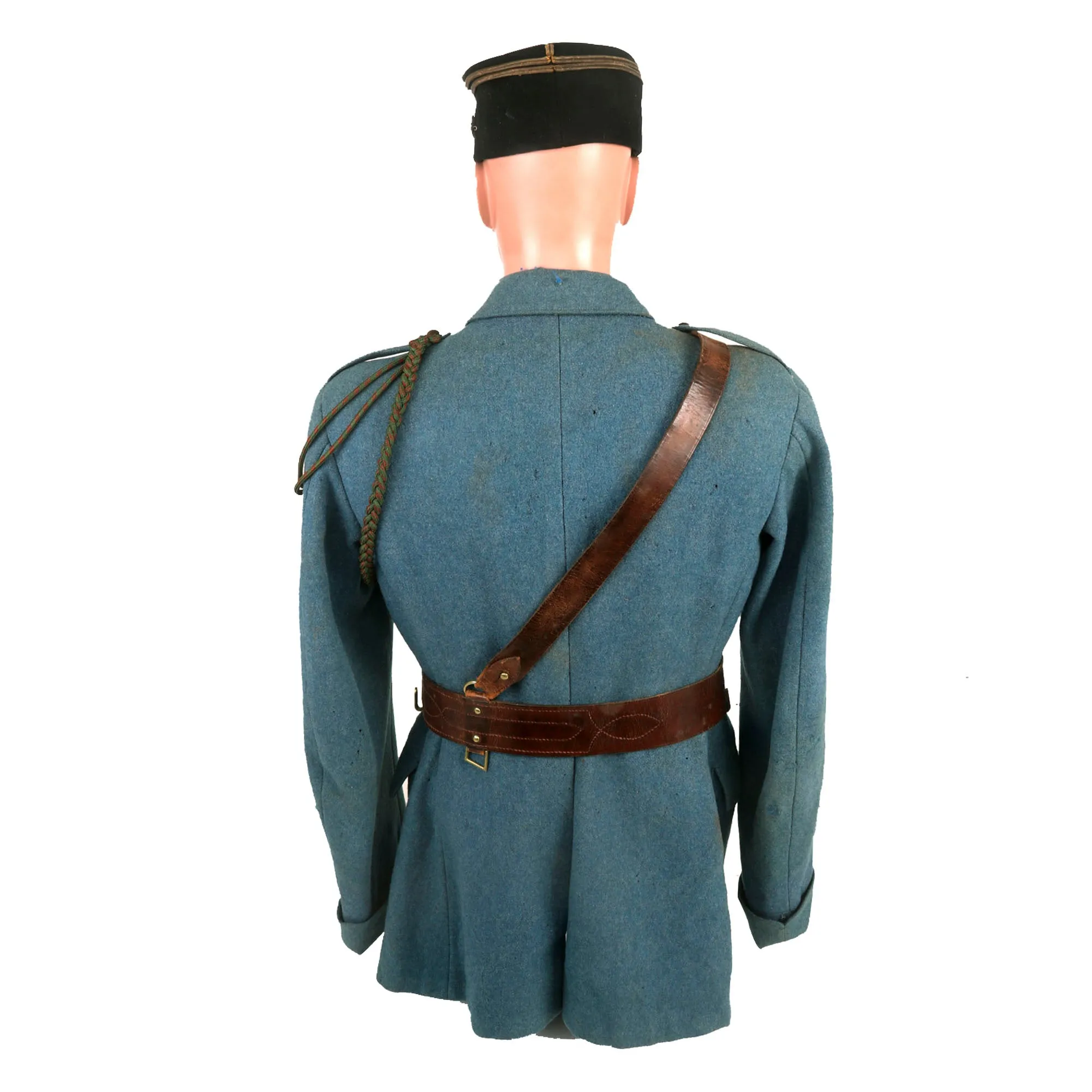 Original French WWI Escadrille SPA 94 Armée de l'Air French Air Service Pilot Officer’s Horizon Blue Uniform Set - Kepi with Grim Reaper Pin