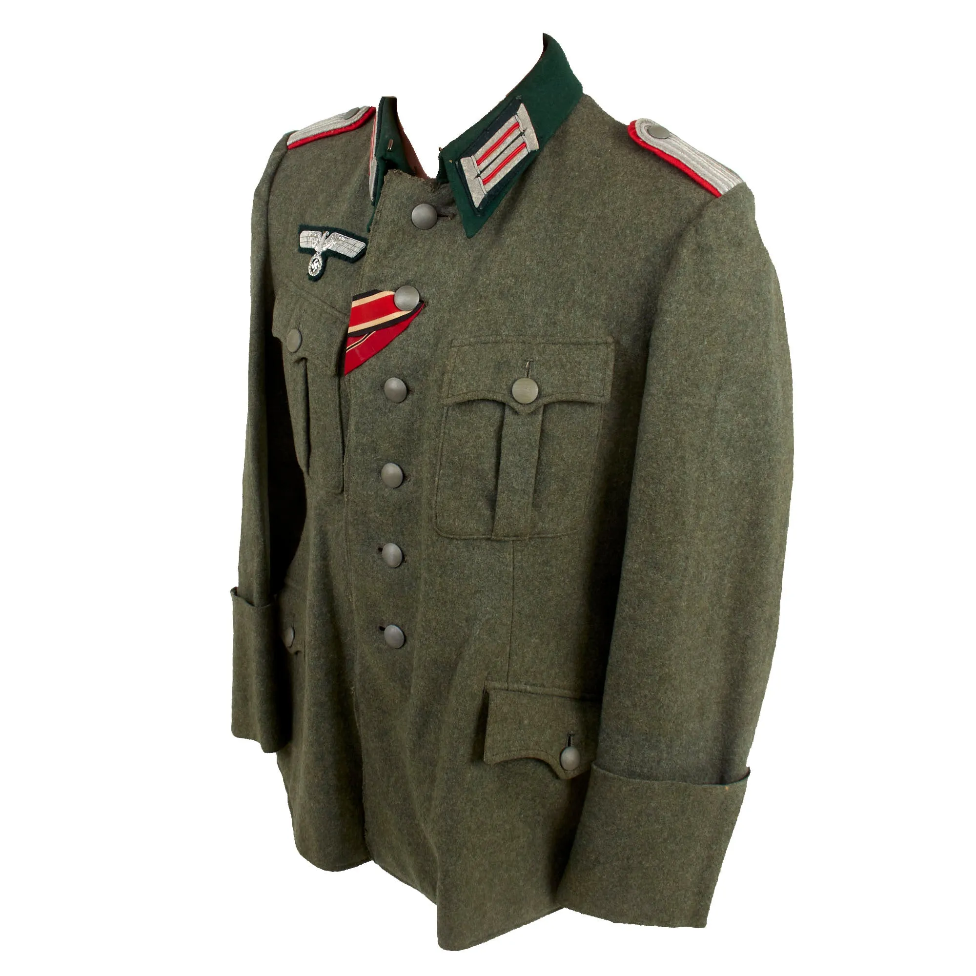 Original German WWII Heer Artillery Leutnant Officer's M36 Field Tunic with USGI Bring Back Documentation