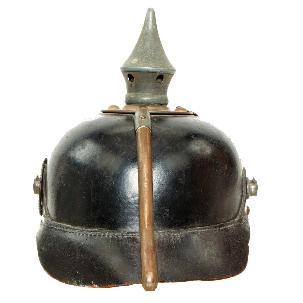 Original Imperial German WWI Prussian M1895/15 Transitional EM/NCO Pickelhaube Spiked Helmet - Replaced Liner