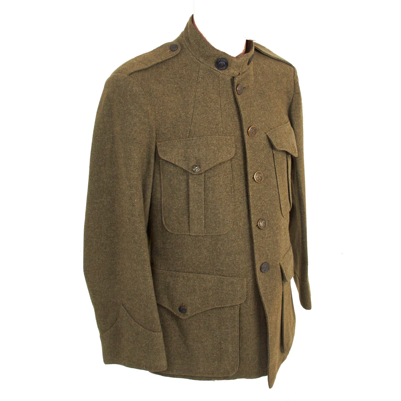 Original U.S. WWI United States Marine Corps 1st Battalion 5th Marine Regiment Patched Service Alphas Coat With Named Trousers - Geronimo