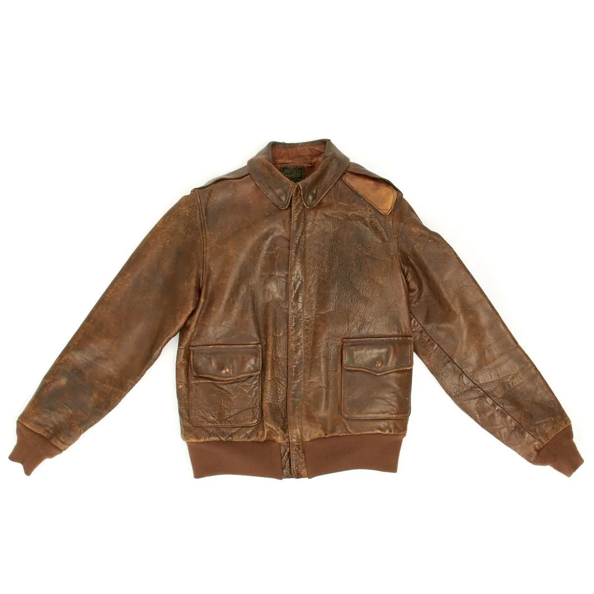 Original U.S. WWII B-17 JIGGS UP Shot Down A2 Leather Flight Jacket