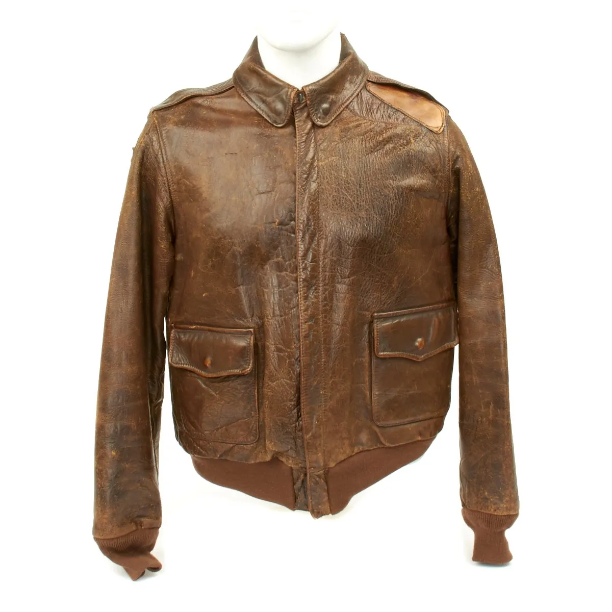 Original U.S. WWII B-17 JIGGS UP Shot Down A2 Leather Flight Jacket