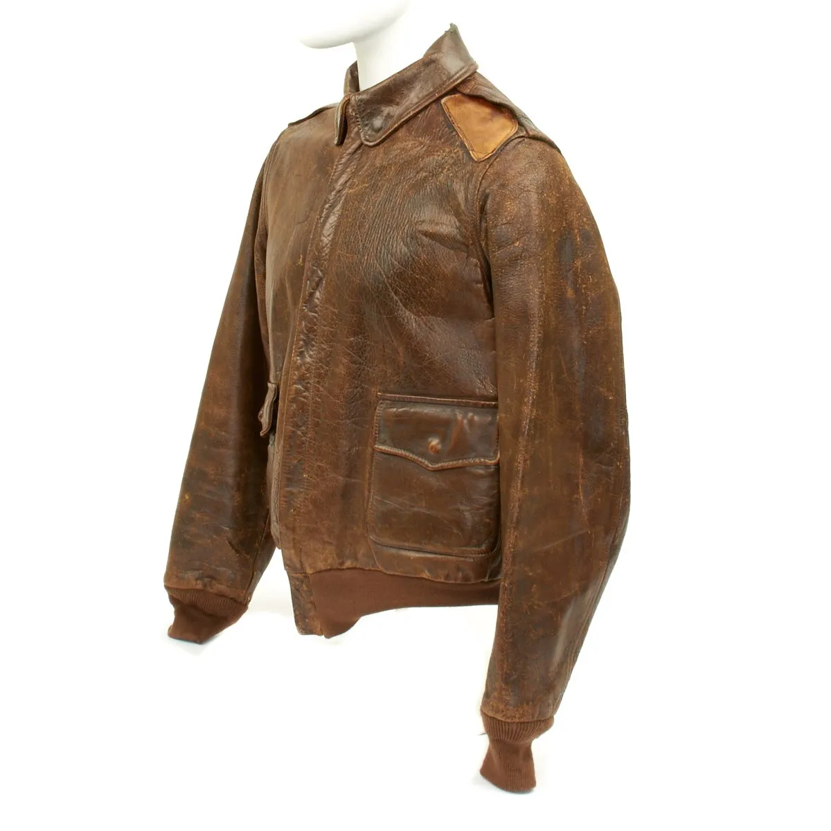 Original U.S. WWII B-17 JIGGS UP Shot Down A2 Leather Flight Jacket