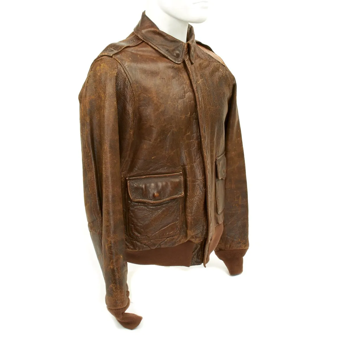 Original U.S. WWII B-17 JIGGS UP Shot Down A2 Leather Flight Jacket