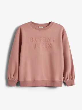 Oversized Sweatshirt w. Embroidery - Tween - Dusty Rose