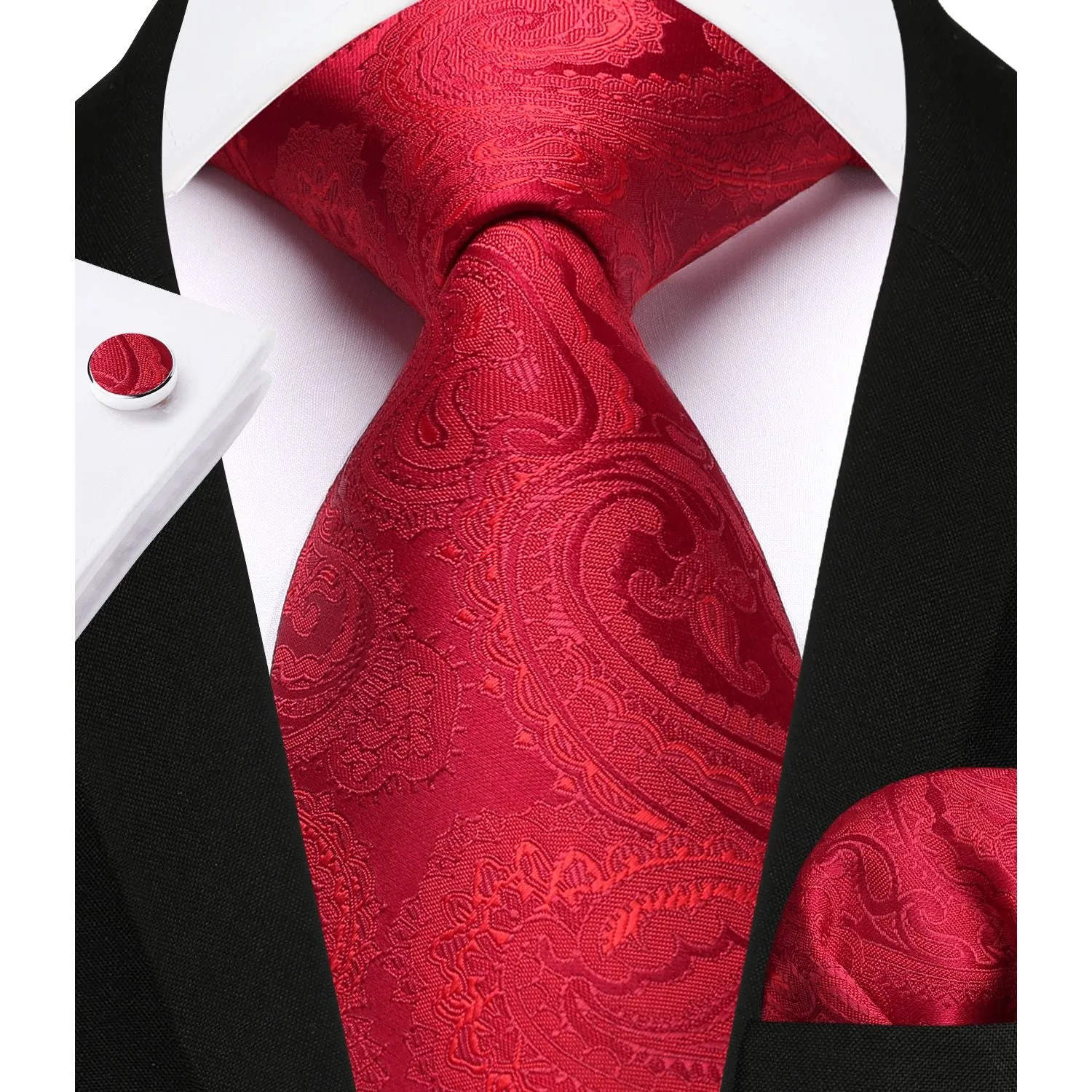 Paisley 4pc Suit Vest Set - RED 2