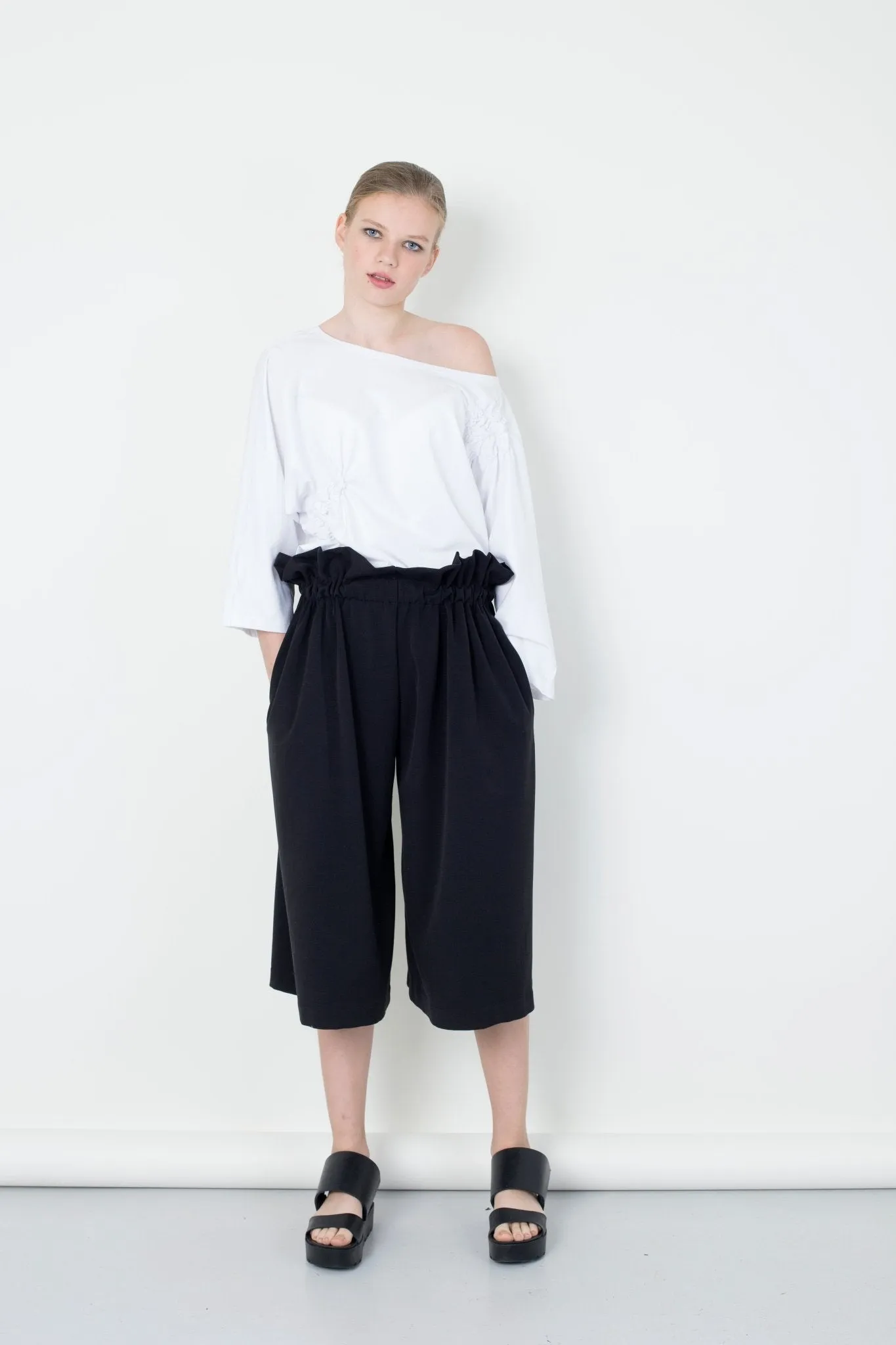 Paperbag Elastic Waistline  Culottes