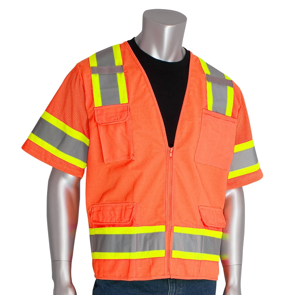 PIP 303-0500 - ANSI Hi-Vis 11 Pocket Surveyors Reflective Safety Vest